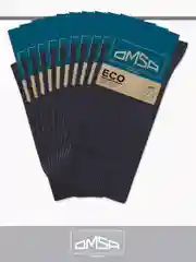 Синий носки мужские OMSA ECO 401 высокие длинные из хлопка, упаковка "Крафт" набор 10 пар