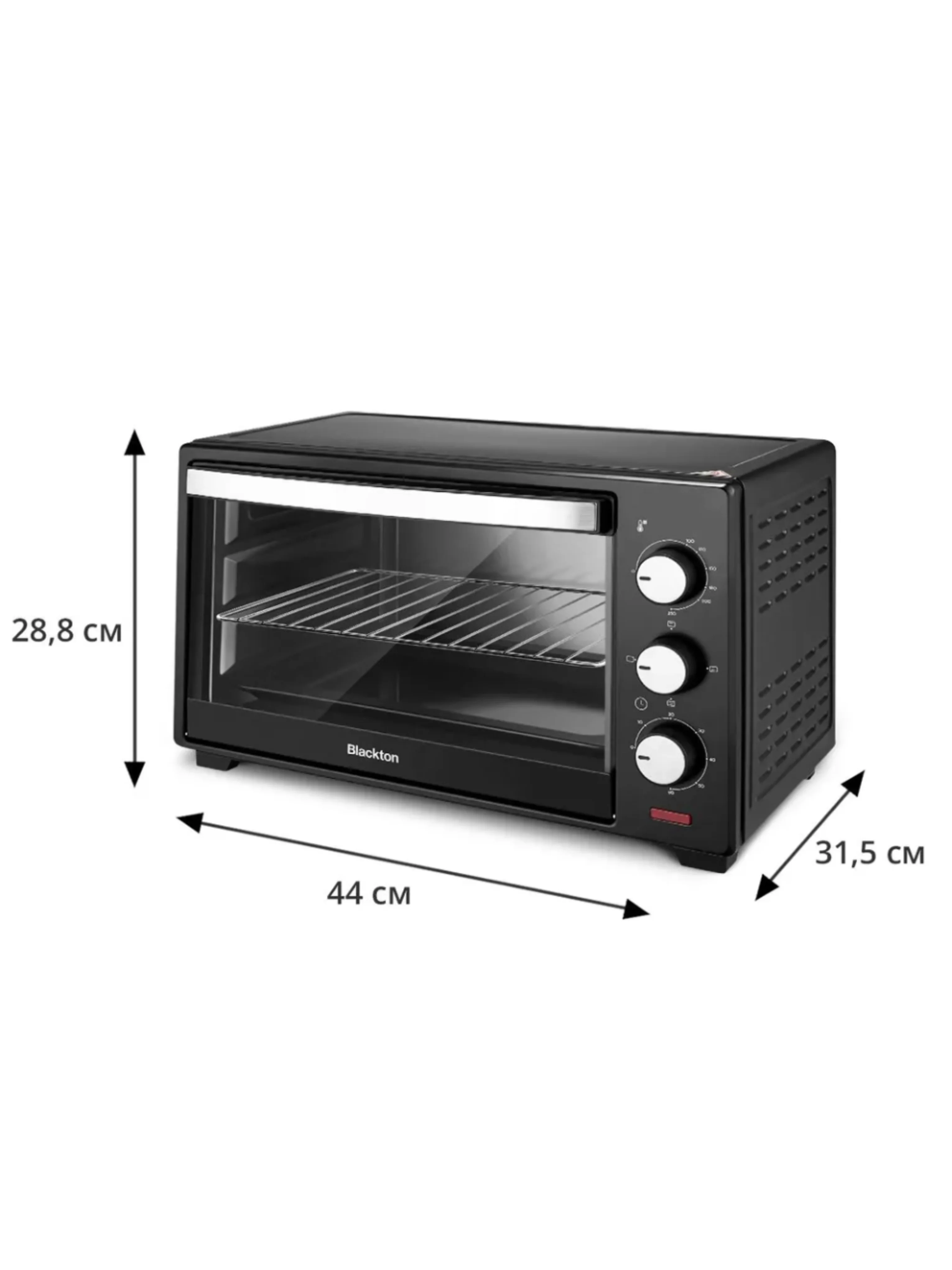 Черный электрическая печь Blackton Bt EO2001W, 3 РЕЖИМА, 1280 Вт, 19 л