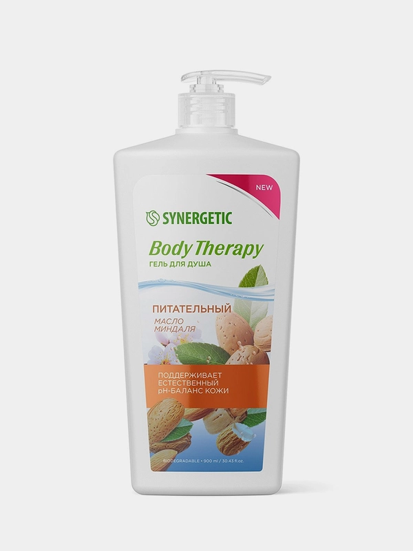 Гель для душа SYNERGETIC BODY THERAPY "Масло миндаля", 900 мл
