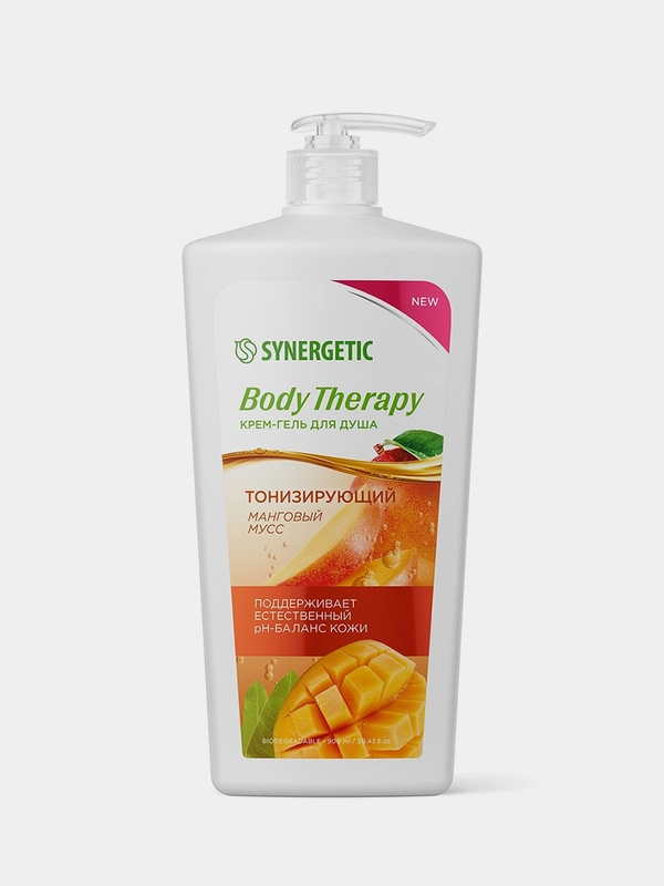 Крем-гель для душа SYNERGETIC BODY THERAPY "Манговый мусс", 900 мл