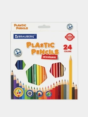 Карандаши цветные классические мягкие, 24 ярких цвета, BRAUBERG PREMIUM, КОМПЛЕКТ, 880547