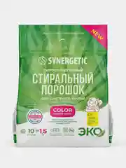 Стиральный порошок SYNERGETIC COLOR для цветного белья, 1,5 кг