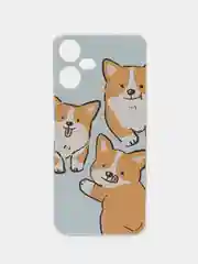 Светло-оранжевый силиконовый чехол на Tecno Pova Neo 3 / Текно Пова Нео 3 прозрачный, с рисунком