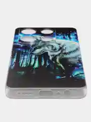 Синий силиконовый чехол на Infinix Note 30 Pro / Инфиникс Нот 30 Про прозрачный, с рисунком