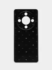 Черный силиконовый чехол на Honor X9B / Хонор X9B прозрачный, с рисунком, защита камеры