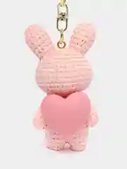 Розовый брелок "Кролик с сердцем", 5 цветов