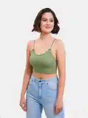 Зеленый топ женский базовый