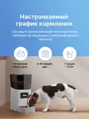 Автоматическая кормушка для кошек и собак 6 литров, Wi-Fi. Автокормушка дозатор с таймером