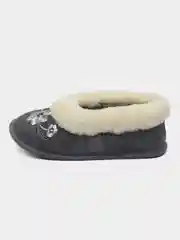 Серый тапочки женские из натуральной овчины