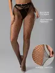 Черный женские колготки в сетку