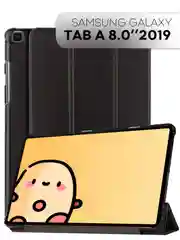 Черный чехол-книжка для планшета Samsung Galaxy Tab A 8.0 2019 SM-T295, SM-T290 КАРТОФАН экокожа