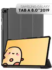 Серый чехол-книжка для планшета Samsung Galaxy Tab A 8.0 2019 SM-T295, SM-T290 КАРТОФАН экокожа
