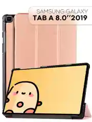 Розовый чехол-книжка для планшета Samsung Galaxy Tab A 8.0 2019 SM-T295, SM-T290 КАРТОФАН экокожа
