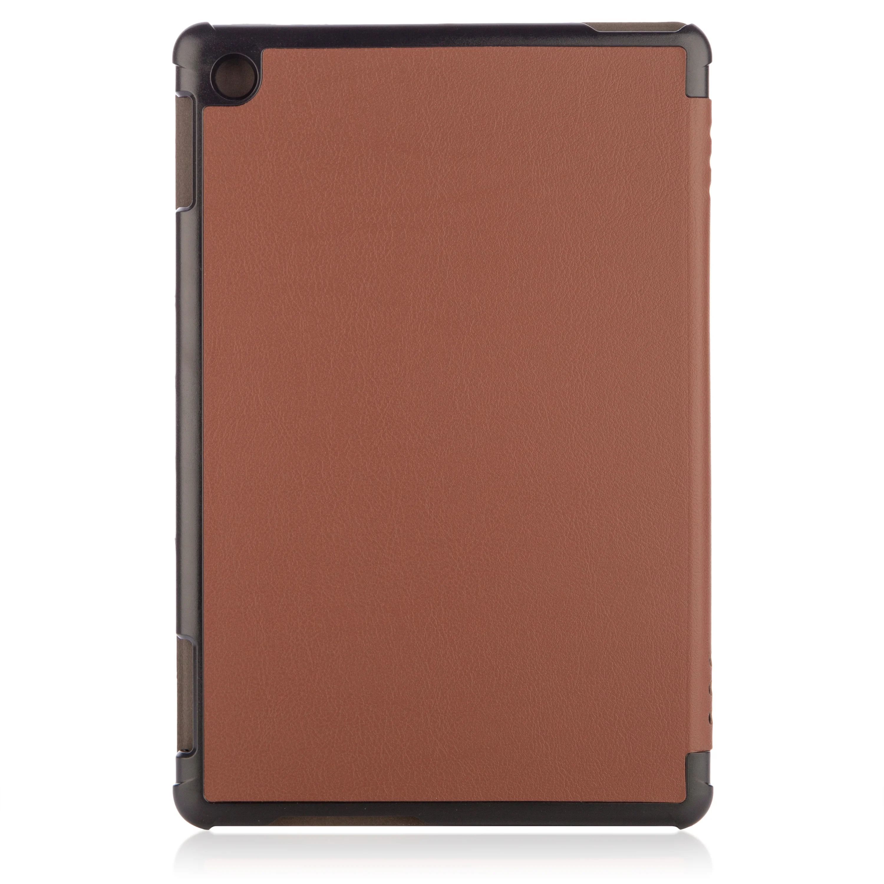 Коричневый чехол-книжка для планшета Huawei MediaPad M5 Lite 10.1 из экокожи КАРТОФАН, подставка