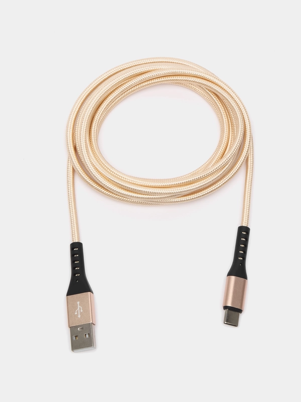Длинный плетённый зарядный кабель для iPhone, Xiaomi, Samsung, USB - lightning, type-c