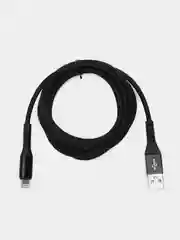 Черный длинный плетённый зарядный кабель для iPhone, Xiaomi, Samsung, USB - lightning, type-c