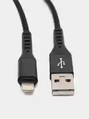 Черный длинный плетённый зарядный кабель для iPhone, Xiaomi, Samsung, USB - lightning, type-c