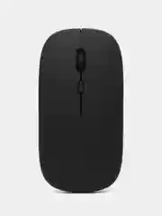 Черный бесшумная, аккумуляторная, беспроводная мышка с bluetooth, 2.4G и Soft-touch покрытием