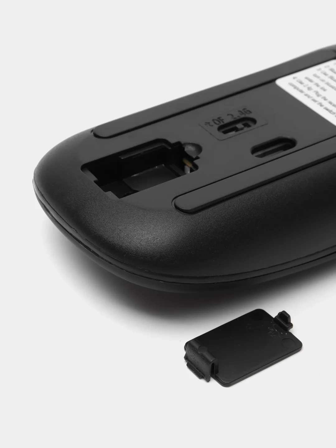 Черный бесшумная, аккумуляторная, беспроводная мышка с bluetooth, 2.4G и Soft-touch покрытием