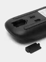 Черный бесшумная, аккумуляторная, беспроводная мышка с bluetooth, 2.4G и Soft-touch покрытием
