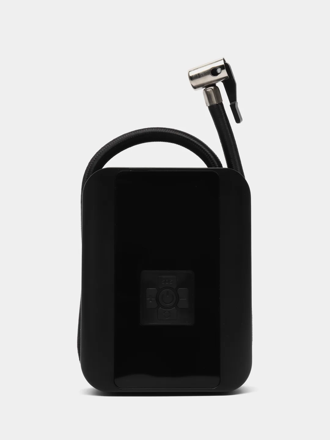 Черный аккумуляторный автокомпрессор с powerbank и фонариком, компрессор для автомобиля