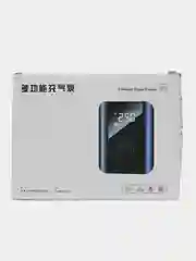 Черный аккумуляторный автокомпрессор с powerbank и фонариком, компрессор для автомобиля