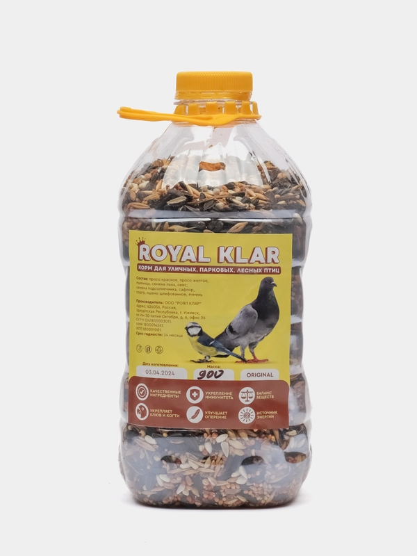 Корм для уличных, парковых, лесных птиц ROYAL KLAR 900 гр
