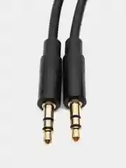 Черный кабель AUX (3.5x3.5 мм) GFPower, 3-pin, прямой штекер