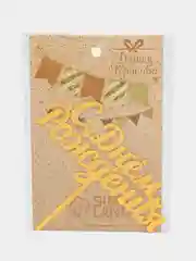 Горчичный топперы для торта, цветов, подарков "С днем рождения", "С юбилеем"