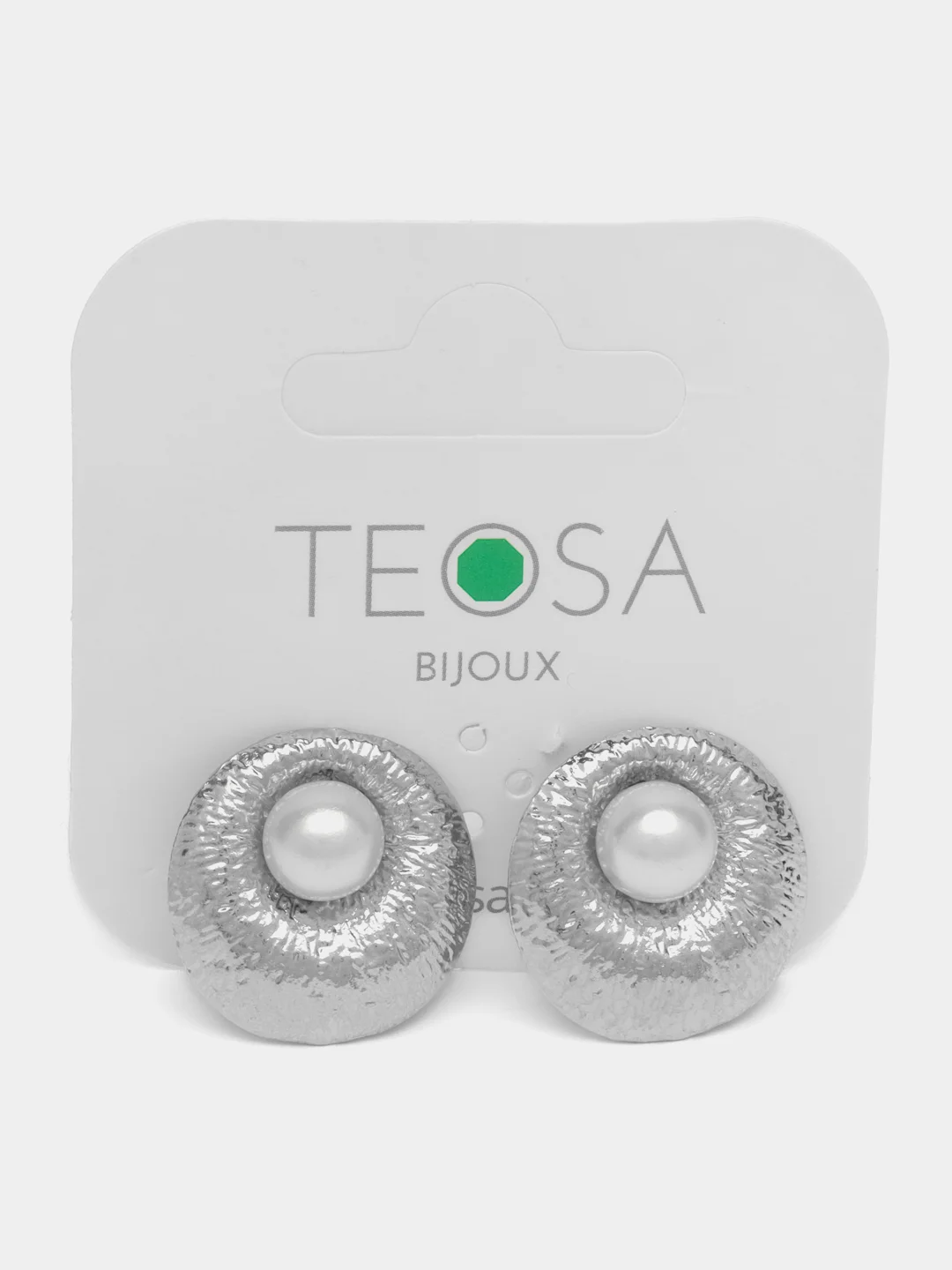Серебряный серьги-пусеты Teosa с искусственным жемчугом, из бижутерного сплава, женские