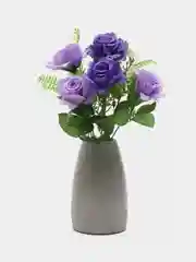 Аметистовый искусственные цветы, букет из роз, двуцветные, высота 33 см