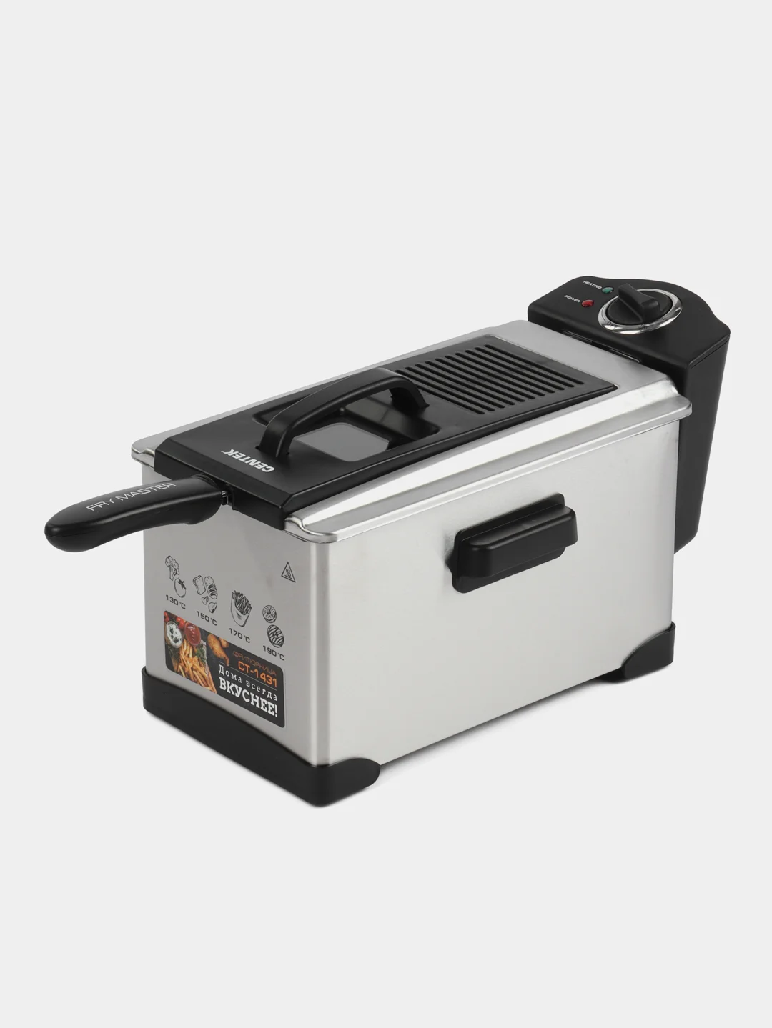 Фритюрница Centek CT-1431, 1800 Вт, 3.5 л, серебристая