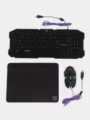 Комплект клавиатура+мышь+ковер Qumo Mystic K58/M76, проводная, мембран, 3200 dpi, USB