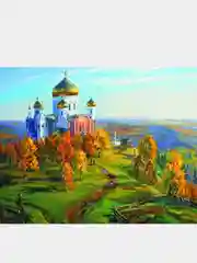 Алмазная мозаика "Белый храм", без подрамника, полная выкладка, 40 х 50 см