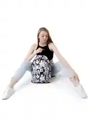 Белый рюкзак с принтом, с пеналом