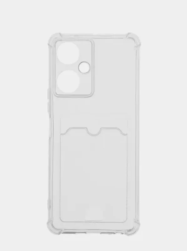 Чехол Tecno Camon 19 / 19 Pro / Техно Камон 19 / 19 Про, с карманом для карт, прозрачный