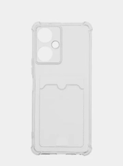 Чехол Tecno Camon 19 / 19 Pro / Техно Камон 19 / 19 Про, с карманом для карт, прозрачный