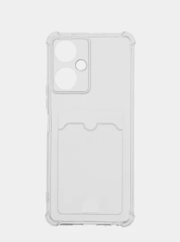 Чехол Tecno Camon 19 / 19 Pro / Техно Камон 19 / 19 Про, с карманом для карт, прозрачный