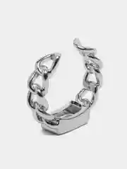 Серьга-кафф серебристая с цирконом