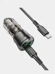 Автомобильное зарядное устройство 38W, 3.0A, QC 3.0, АЗУ + Type-C кабель, USB + Type-C PD