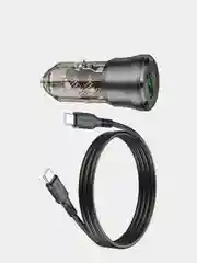 Автомобильное зарядное устройство 38W, 3.0A, QC 3.0, АЗУ + Type-C кабель, USB + Type-C PD