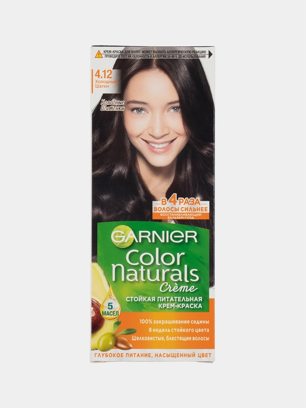 Garnier Стойкая питательная крем-краска для волос "Color Naturals", Холодный Шатен