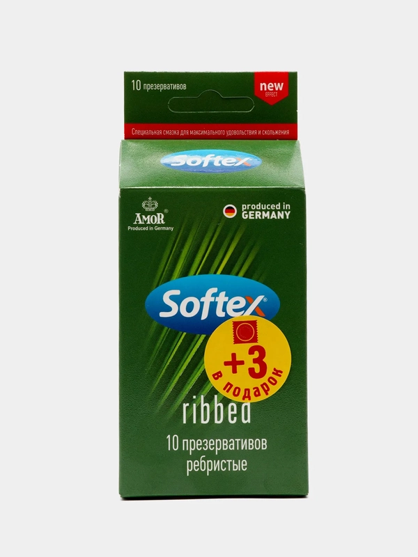 Softex Ribbed Презервативы с ребрами и легким ароматом лайма 10 шт