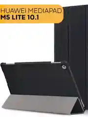 Черный чехол-книжка для планшета Huawei MediaPad M5 Lite 10.1 из экокожи КАРТОФАН, подставка