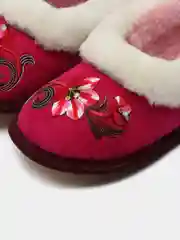 Фуксия тапочки женские из натуральной овчины