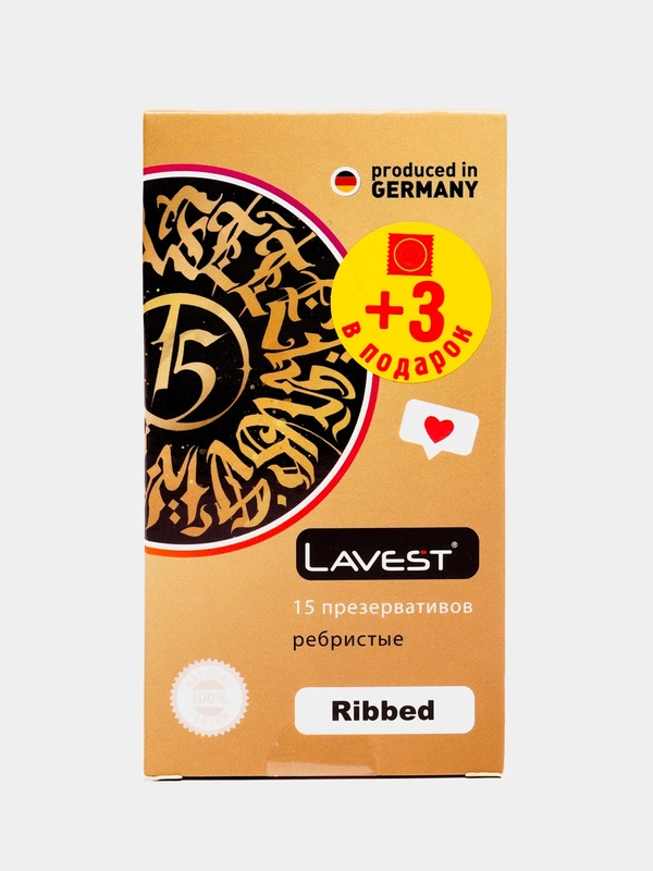 Lavest Ribbed презервативы с ребристой структурой стенок розового цвета 15 шт