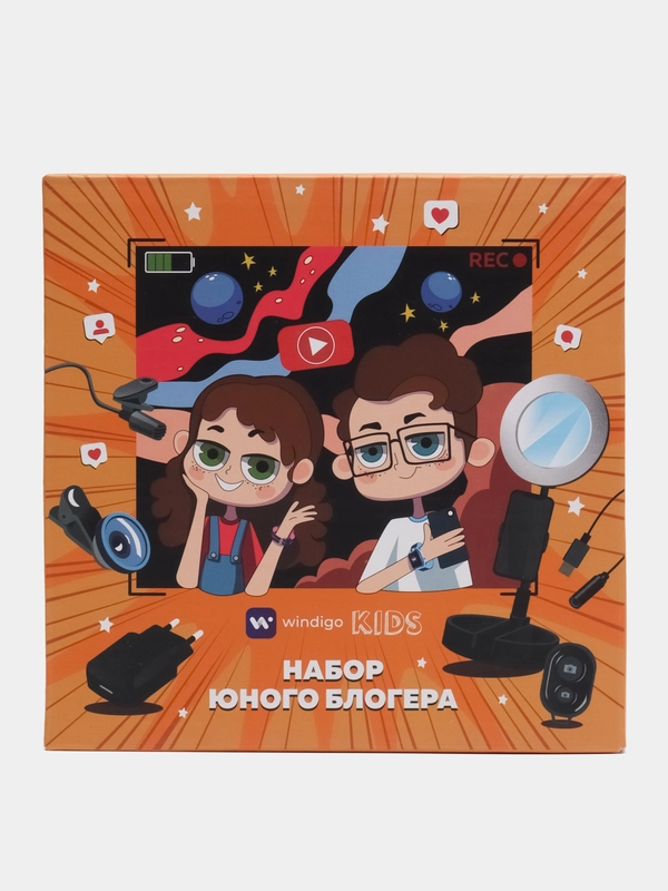 Набор Юного Блогера Windigo KIDS CB-98, лампа на штативе, микрофон, пульт, линзы, СЗУ