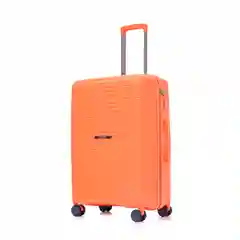 Оранжевый чемодан на колесах TRAVEL / Полипропилен / 4-х колесный / 3 размера / 4 цвета