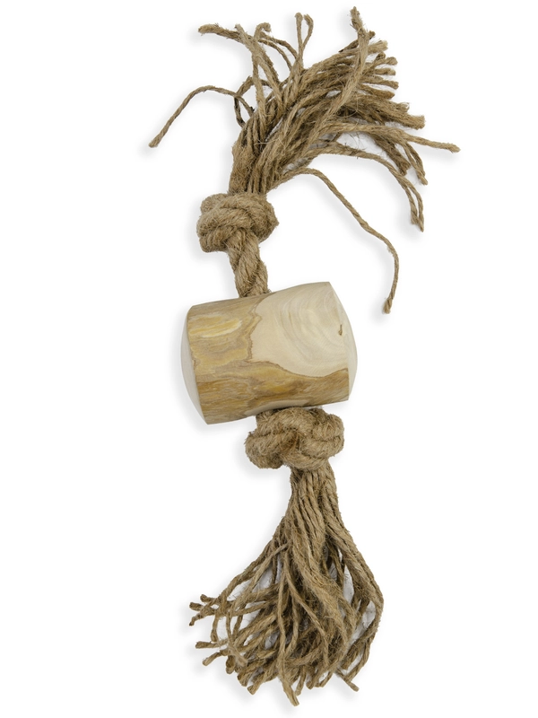 Игрушка для собак COFFEE WOOD "Бочонок на веревке", 25см, M (Вьетнам)