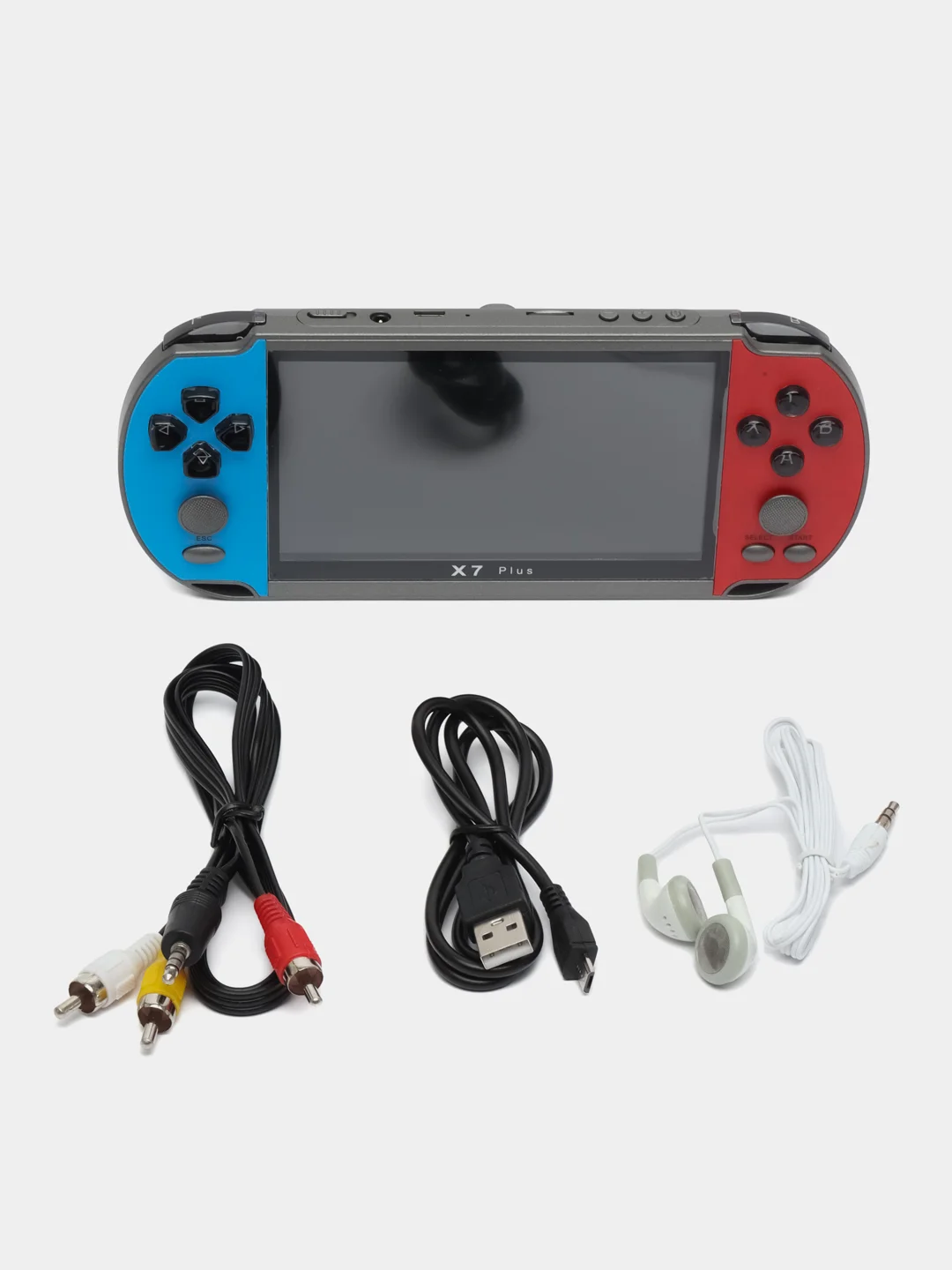 Игровая приставка X7 Plus, AV кабель, 8 бит, 7000 игр, сине-красная